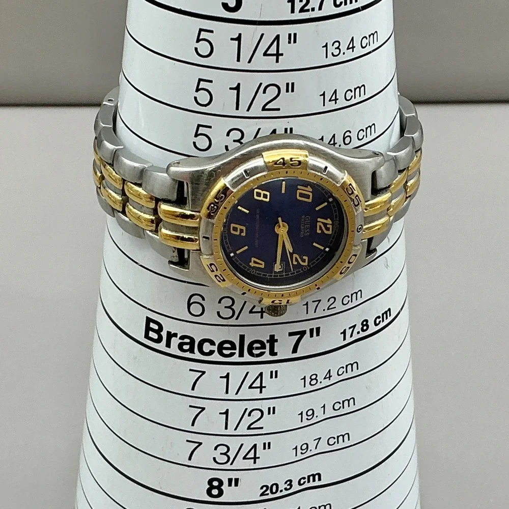GUESS Watch Waterpro Blue Dial Two Tone Gold Silver 35mm 6.5